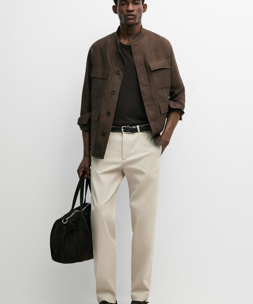 Masimodutti Slim Fit Textured Pants