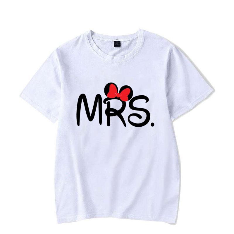 Valentine's Day T Shirts Funny MR.MRS. Print T Shirt Fashion Summer Graphic Clothing Women Men Tops Tees