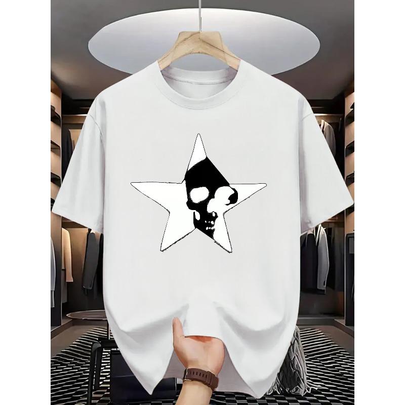 

Европейский размер Летняя мужская модная футболка с коротким рукавом с принтом в виде букв S белый