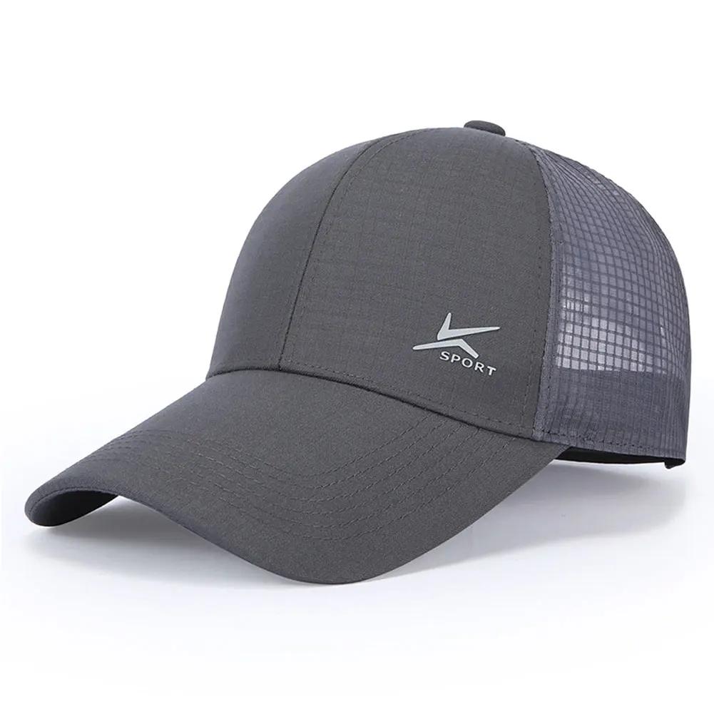 Men s Breathable Mesh Sun Protection Hat Baseball Cap Adjustable Outdoor UV Protection Sun Hat Sports Casual Fishing Travel Cap серый