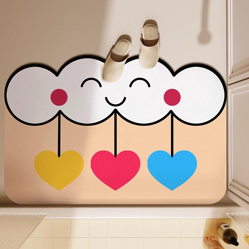 Bathroom floor mat, bathroom doorway, diatomaceous earth absorbent anti slip door mat, floor mat, toilet quick drying