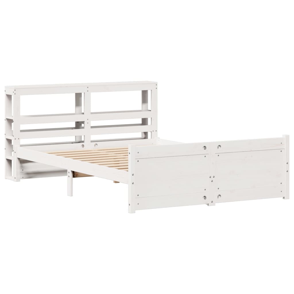 Bed Frame with Headboard Without Mattress White 150x200 cm