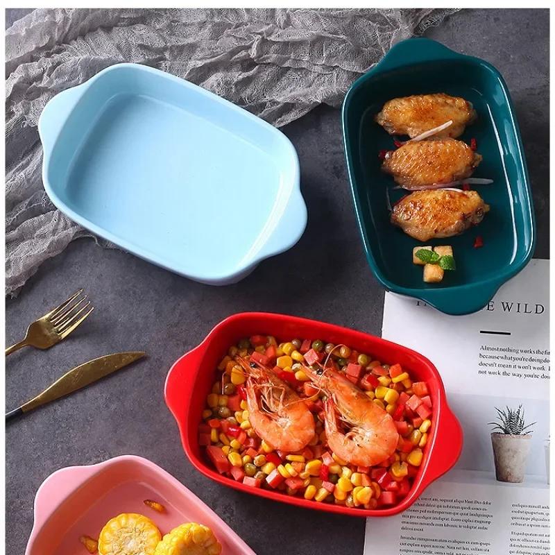 Special Bowl for Large Microwave Oven, Baking Bowl, Double - ear Cheese Baked Rice Baking Plate, Home Baking Plate Dish Plate