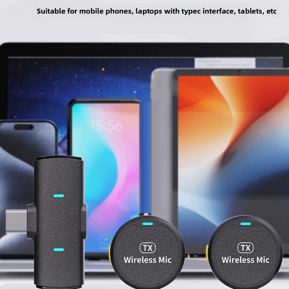 2 In 1 Lavalier Microphone Magnetic Attraction Wireless Lavalier Mic  Smartphone/Laptop/Tablet