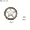 12 st/6 set Vintage Silver Conchos 12 st Legering Skruvbakade Nit för Läderhantverk DIY Rodeo Hantverk Bälten Väskor och Tillbehör.