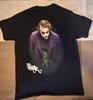 Dark Knight Joker Heath Ledger Black Graphic T Shirt Mens Medium Double Sided Unisex T-Shirt