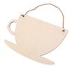 Wooden Coffee Cup Doorplate Vintage Door Pendant Crafts Wall Hanging  Background Prop
