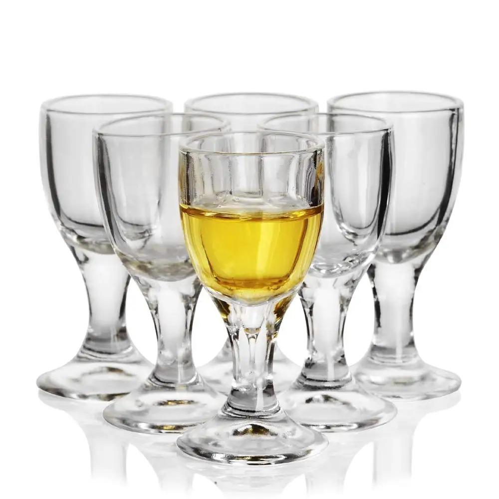 Conjunto de 6 Copos de Shot Mini de 10ml para Saquê, Licor Chinês, Aguardente, Baijiu, Copo de Saquê, Cristalino, Álcool, Haste, Copos, Atacado, Presente