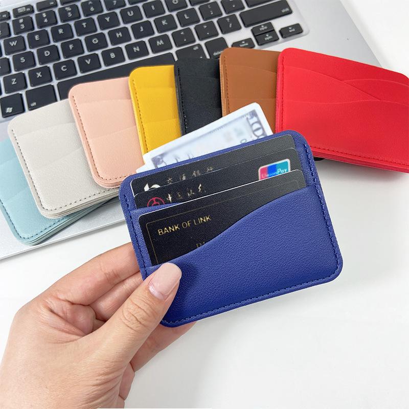 PU Leather ID Card Case Slim Multi-Slot Holder for Bank/Credit Cards