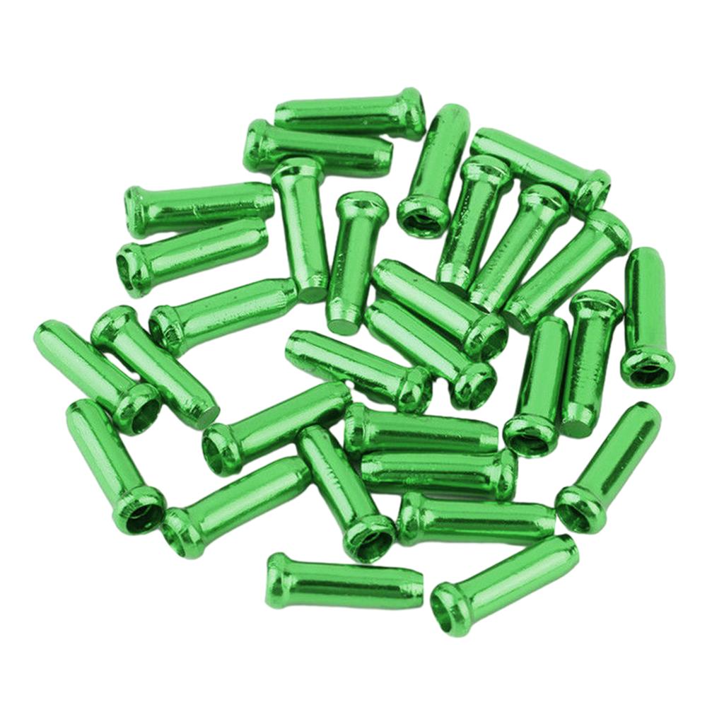 50 Pcs Road Bike Cable End Caps Aluminum Alloy Cable End Crimps Brake Shifter Cable End Tip Durable Shifter Cable Ends