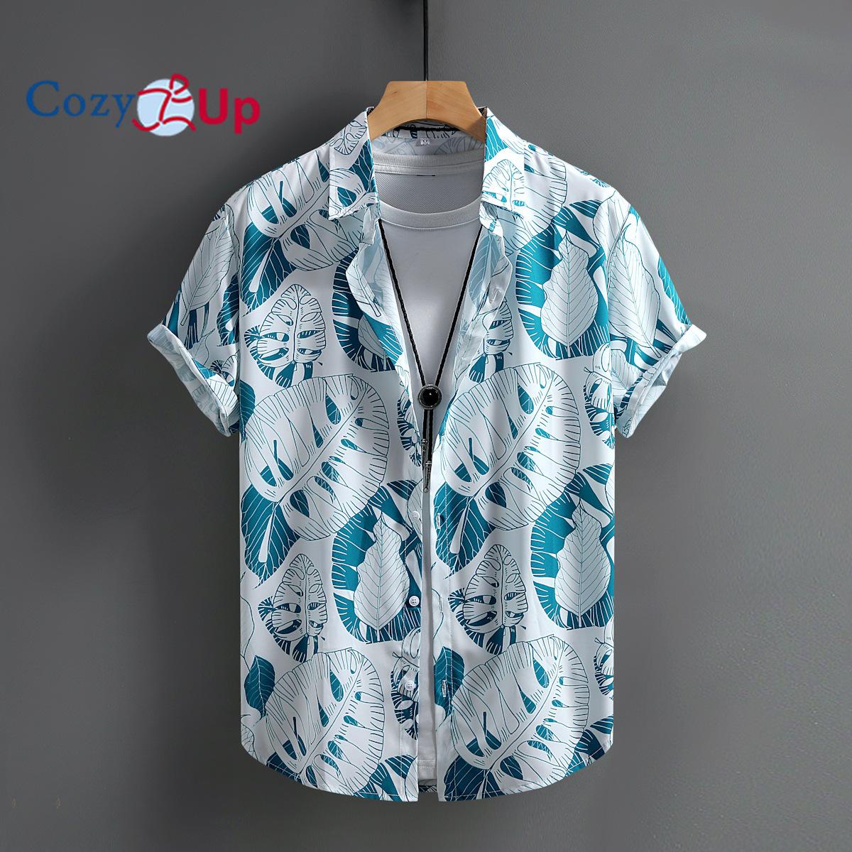 

Мужская рубашка с коротким рукавом для мужчин с принтом листьев и гавайскими каникулами, лето 2025 г., новое поступление XXL