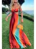 2025 Spaghetti Strap Gradient Island Style Beach Dress