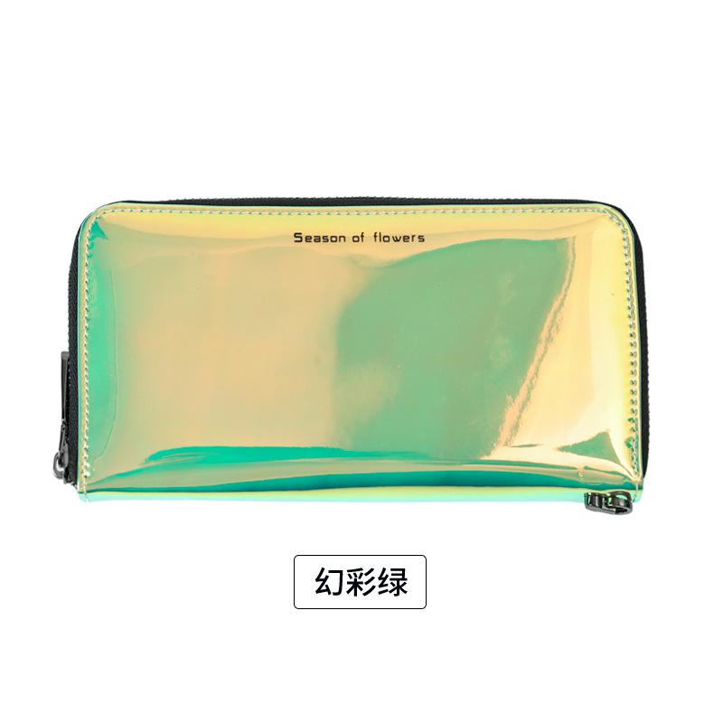 

New laser wallet women s short model, simple student zipper wallet, large-capacity women s change bag