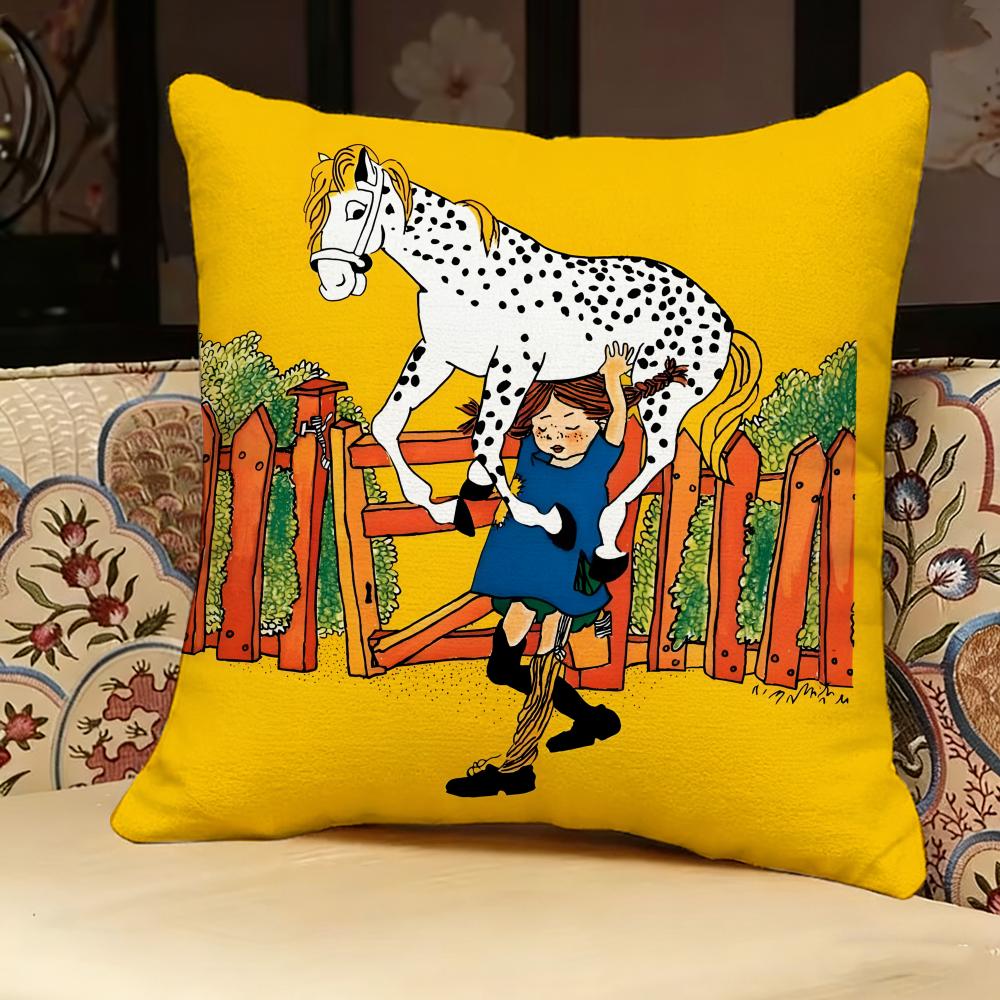 PPippi LLongstocking ANIME Pillow Case Pillowcase Doublesided Printed Sofa Cushion Bedroom Headboard Pillow