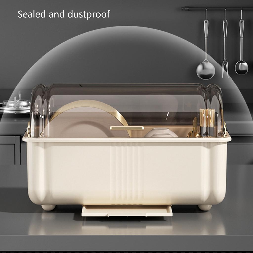 Large Capacity Dish Drying Rack Practical White Dish Rack Drying Stand For Maintaining A Tidy Kitchen Counter