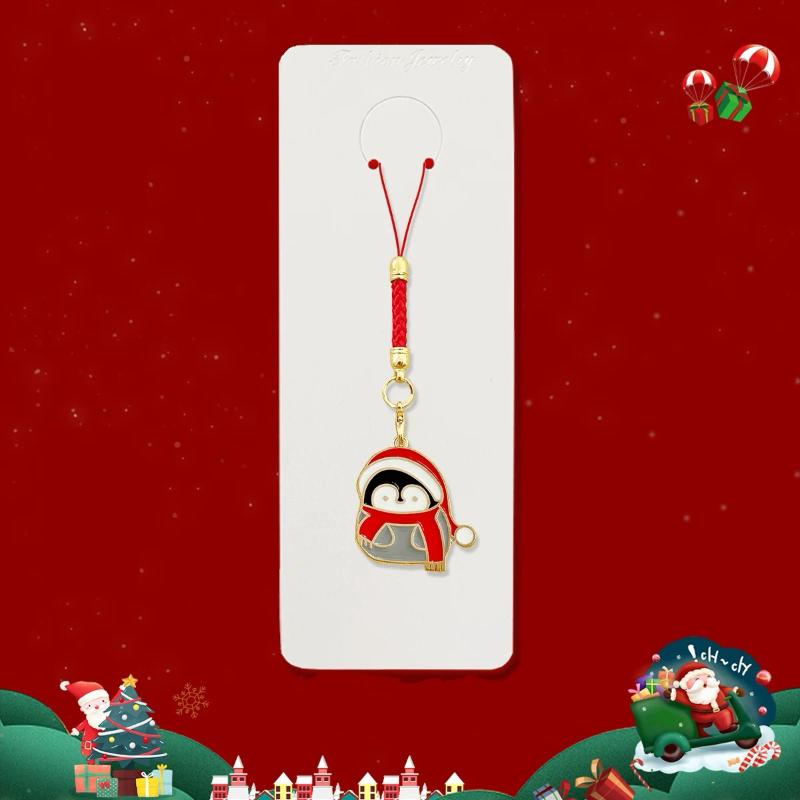 

Cute Cartoon Christmas Series Mobile Phone Rope Metal Pendant Bag Hanging Accessories Christmas Party Birthday Friends Gift A41