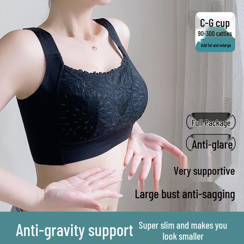 Plus Size No Underwire Minimizer Bra: Anti-Sagging, Side Support, Beautiful Back Design for Large Busts