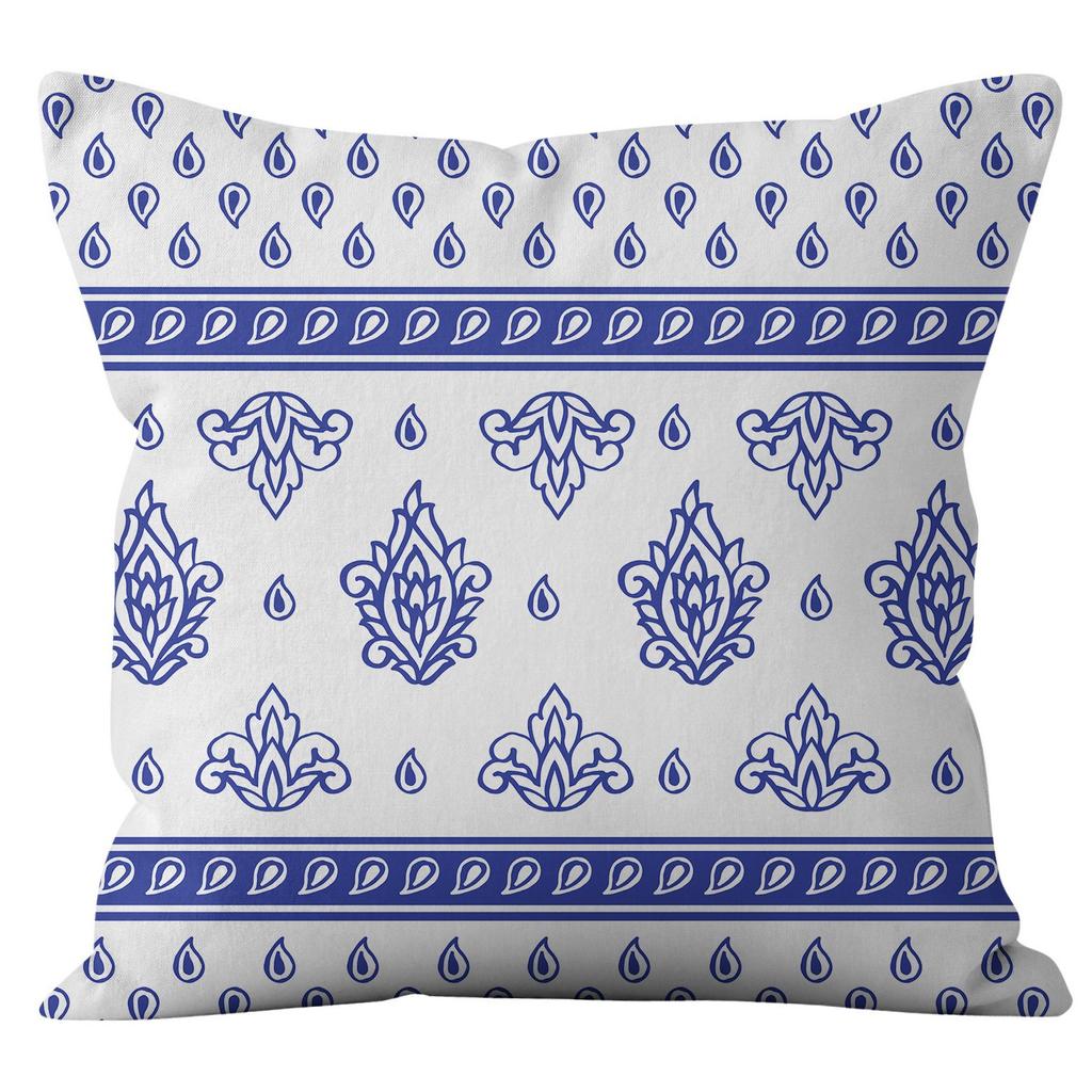 Nordic Style Blue and White Geometric High-end Pattern Pillow Cover Simple and Fashionable Home Sofa Cushion Cover Pillow Cover