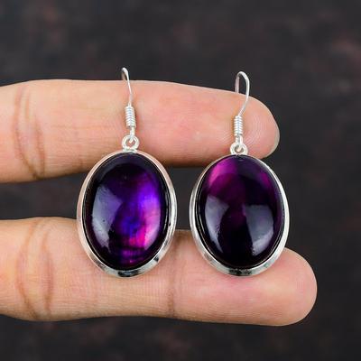 Purple Fire Labradorite Earring Natural Gemstone Earring 925 Sterling Silver Earrings Handmade Decent Jewelry Gift For Wife Designer Jewelry