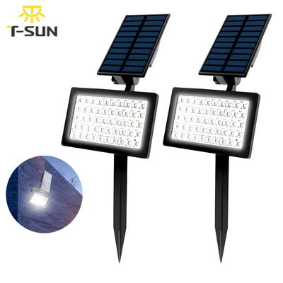 2PCS T-SUN Warm WhiteCold White 50LED Solar Garden Light Outdoor Super Bright Solar Spotlight Solar Wall LIght IP65 Waterproof