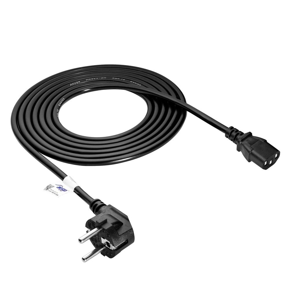 Kabel zasilający 3-pin do monitora drukarki Akyga AK-PC-06A IEC C13 - CEE 7/7 3m