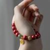 Natürliches lila Goldsand- und Hetian-Jade-Armband für Paare, mit einem Zirkonia-Glücksbringer, beliebter Online-Stil Partnerarmband