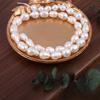 1String, Baroque Waterdrop Pearl 7-8mm, Fashion Women Natural Freshwater Pearl Beads for Jewelry Making DIY Crafts, Luxury Bulk Gifts 36cm