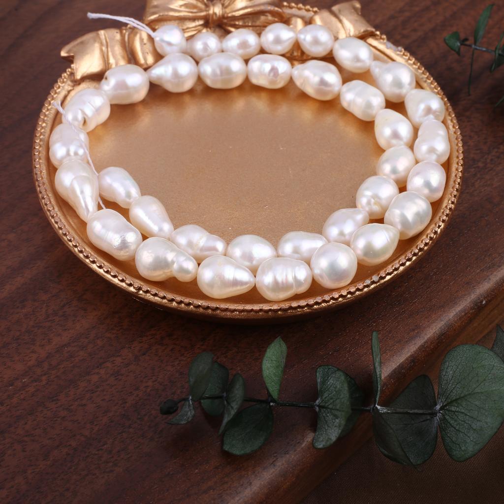 1String, Baroque Waterdrop Pearl 7-8mm, Fashion Women Natural Freshwater Pearl Beads for Jewelry Making DIY Crafts, Luxury Bulk Gifts 36cm