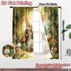 2pcs   2D FLAT PRINTING Curtains (Without Rod) Rabbit Stroll Modern Curtain Modern Versatile 100% Polyester Curtains Thermal