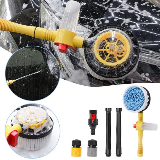 Car Wash Brush with 3 Spray Modes High Pressure Rotatable Design Compact Portable Ergonomic Car Cleaning Brush