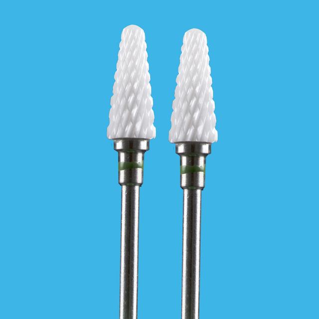 2 PCS Ceramic Milling Cutter For Manicure Machine Set Nail Drill Bits Corundum Mill Cutters Nails Pedicure Bit Sanding Cap