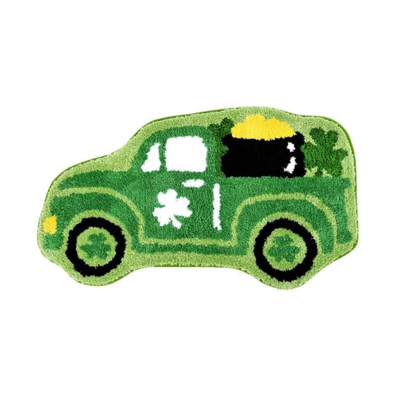 Patricks Day Front Porch Rugs Welcome Mat Lucky Clovers Door Mat Home Decor Bathroom Mat Door Carpet Indoor Outdoor Decor