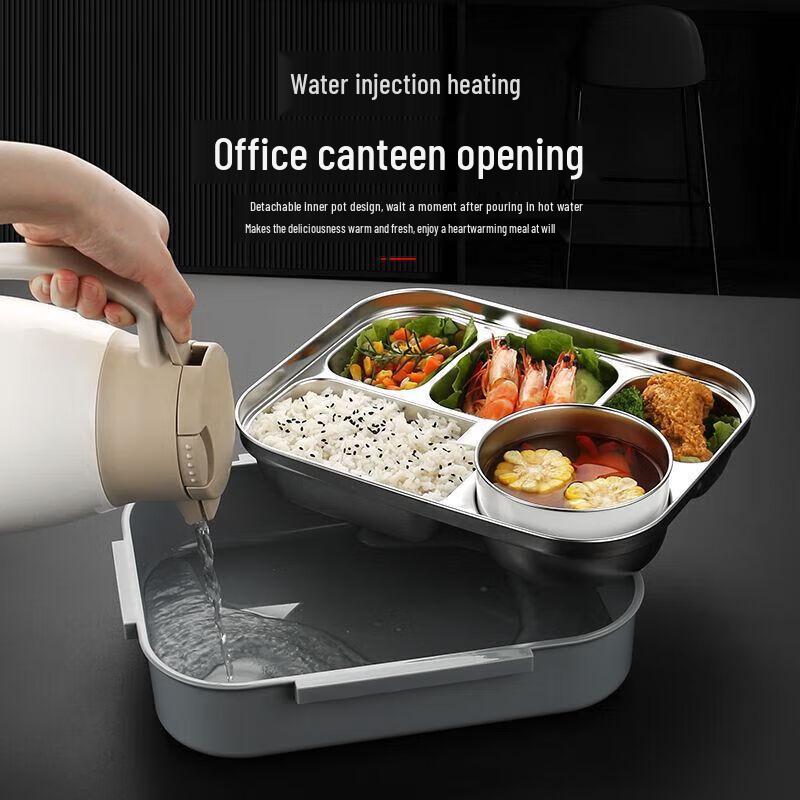 NIVORCE Stainless Steel Insulated Food Containers Large 5-Compartment