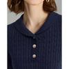 Wudao Women's Linen Blend Ribbed Polo T-Shirt