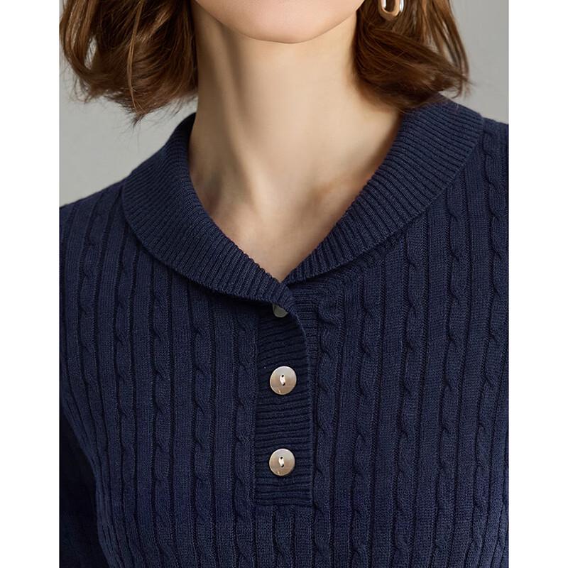 Wudao Women's Linen Blend Ribbed Polo T-Shirt