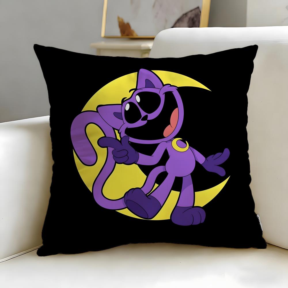 popular cartoon character Catnap Cushion Cover Soft & Easy-Wash Pillow Case – Versatile for Couch, Bed, Travel and Office