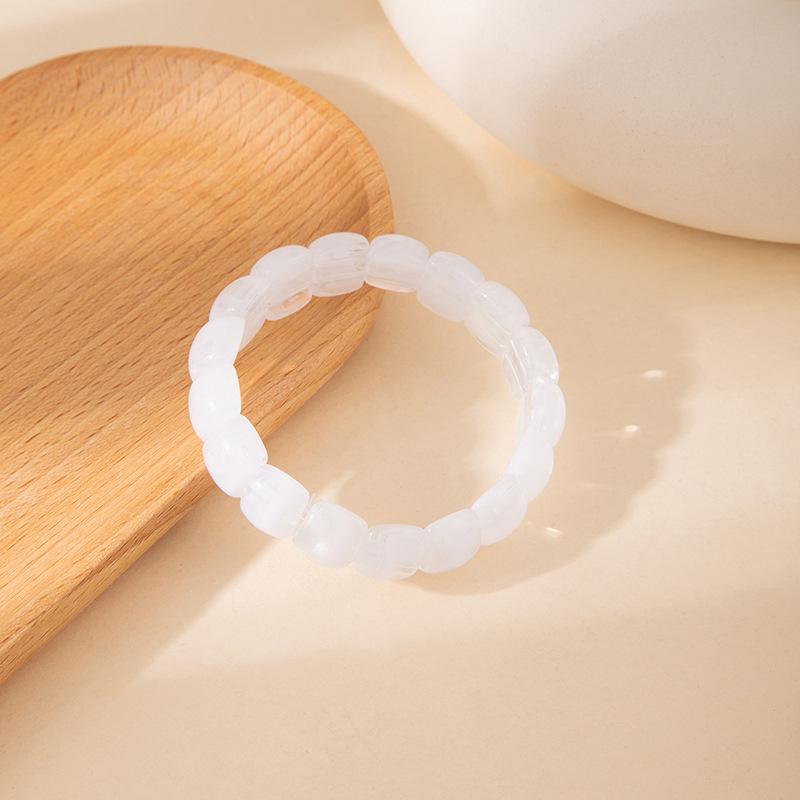 Faux Amber Beeswax Stretch Bracelet Acrylic Smudged Beaded Bracelet European American Niche High Grade Bracelet For Ladies