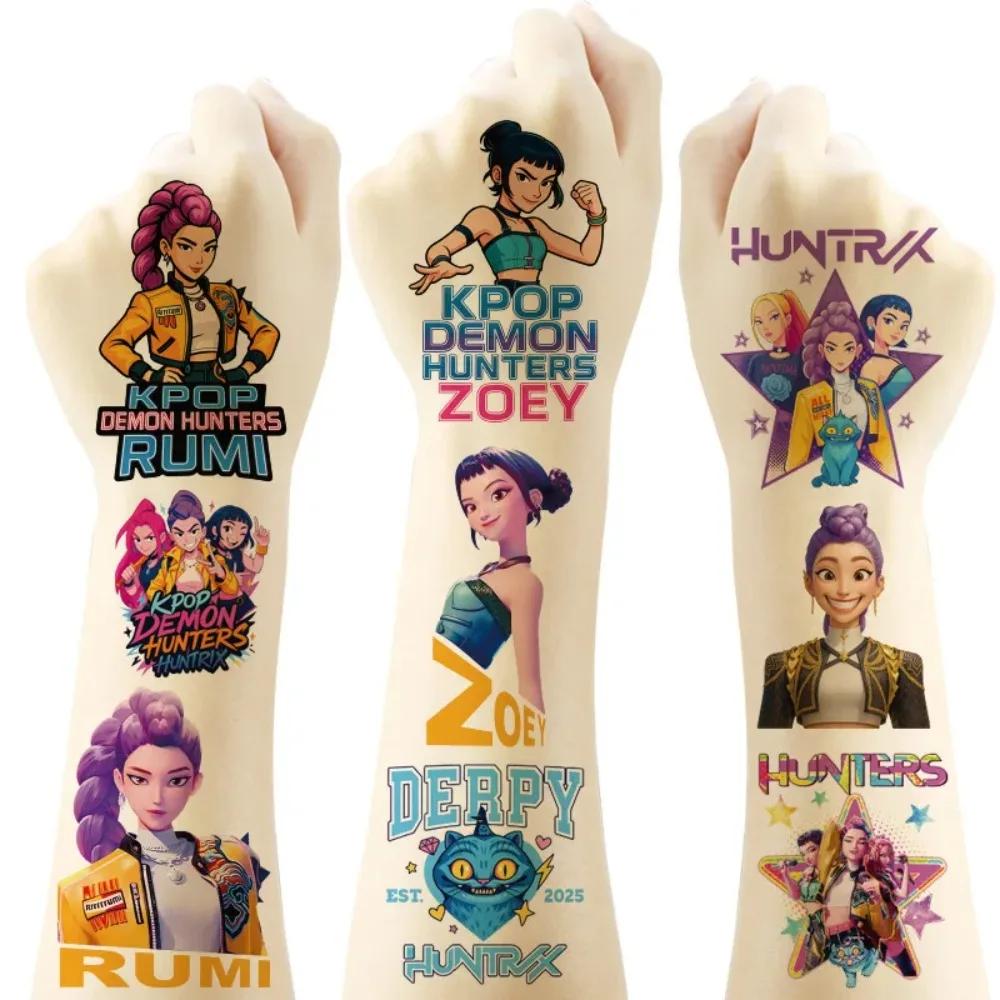 20 Stück Kpop Dämonenjäger Tattoo Cartoon Anime Dämonenjäger Aufkleber Lustige temporäre Tattoos für Fans Geburtstagsgeschenke