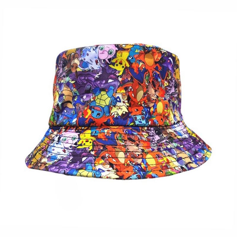 Cartoon Outdoor Pikachu Fisherman Sunshade Matching Hat Net Hat Adult Children