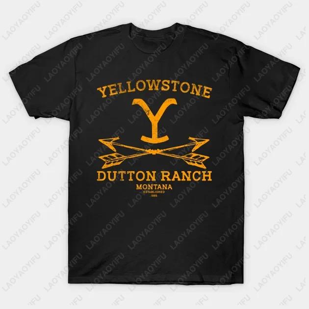 Футболка Yellowstone Dutton Ranch Футболки по ТВ Шоу Крутая Западная Ковбойская Графическая Футболка Мужская Оверсайз Рубашка Одежда Мужская Футболка... S разноцветный