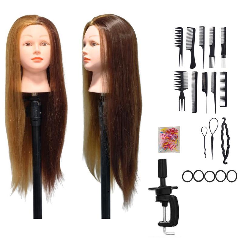 High Temperature Fiber Wig Mannequin Head for Hairdressing and Haircutting Training