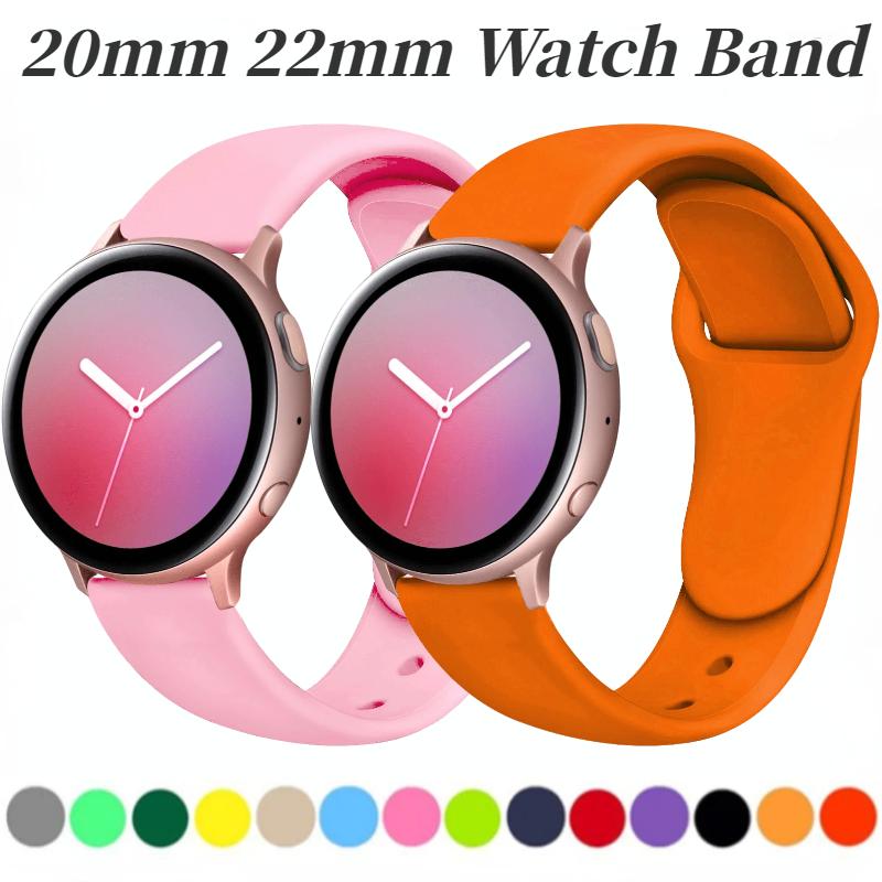 

Силиконовый ремешок 20 мм 22 мм для Samsung Galaxy Watch 6/5/4/3 Gear S3 для Huawei Watch 4/3/GT 2-3-4 Pro ammazfit GTS 4, браслет