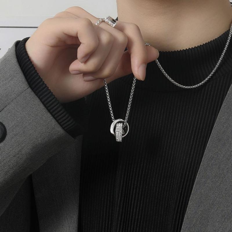 The Necklace Has A Unique Design and Is Versatile for Men. It Is A High-end Accessory with A Titanium Steel Pendant for Men's Necklaces.
