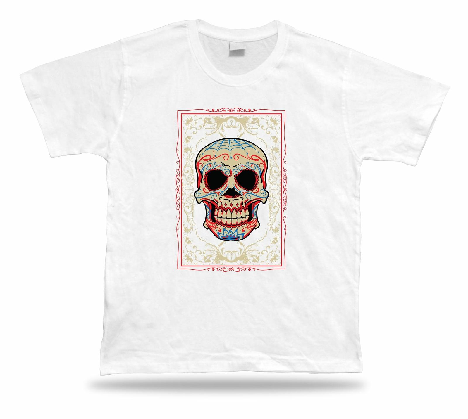 Tshirt Tee Shirt Birthday Gift Idea Floral Sugar Skull Mexican Day of the Dead S