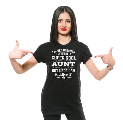 Womens Aunt T Shirt Super Cool Aunt Shirt Auntie Gifts Auntie Tee New Aunt Gift