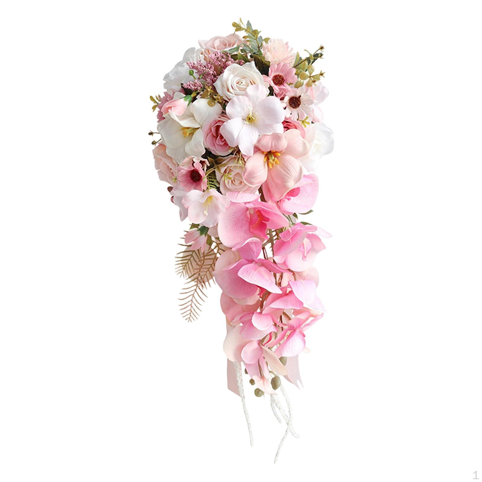 

Wedding Bouquet Artificial Flower Realistic Waterfall Bridal for Ceremony Reception