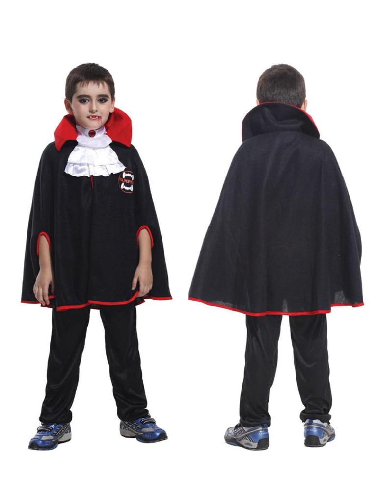 Halloween Cosplay Halloween Kostium Wampir Wampir Dracula Wampir Kołnierz Dekoracja Płaszcza dla Dzieci Chłopców i Dziewcząt Unisex Dostarczany z Rzepem Łatwy