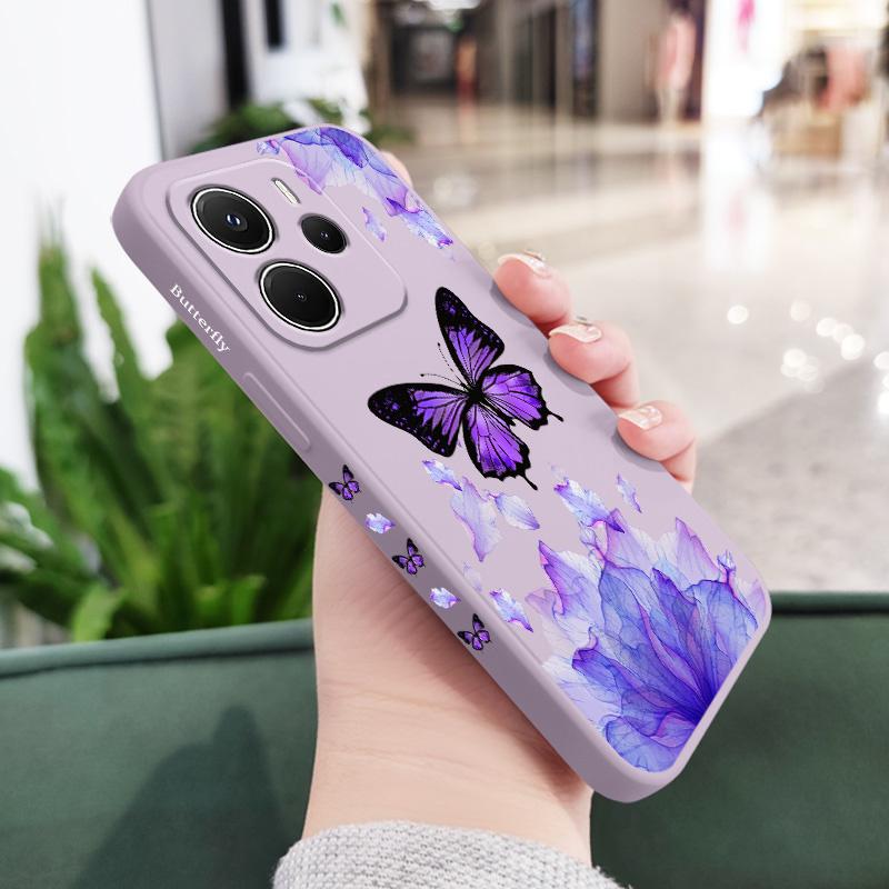 

Purple Butterfly Phone Case For Xiaomi Redmi Note 14 13 12 12S 11 11S 10 10S Pro Plus 15 15C 14C 4G 5G Silicone Cover Redmi Note 14ProPlus