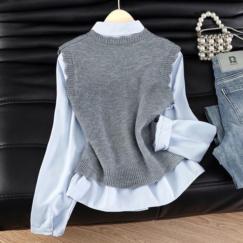 Tachi Embroidered V-Neck Knit Vest