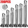 200/20PCS M4.2 Stainless Steel Self-Tapping Screws Cross Flat Head Self Drilling Screw Fastener High-Strength Quick Metal Fixing